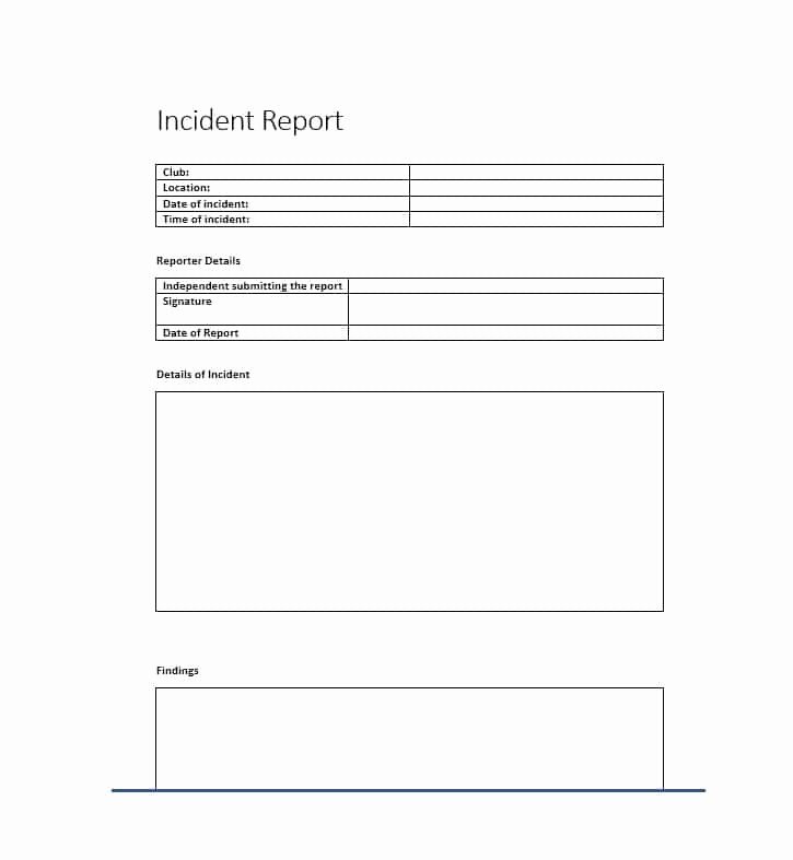 Generic Incident Report Template Unique 60 Incident Report Template [employee Police Generic