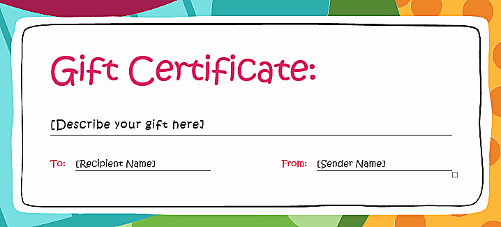 Gift Certificate Wording Inspirational Blank Gift Certificate Template Word