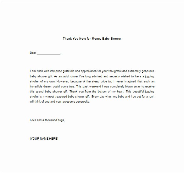 Gift Money Letter Template Lovely Thank You Note for Money – 8 Free Word Excel Pdf format