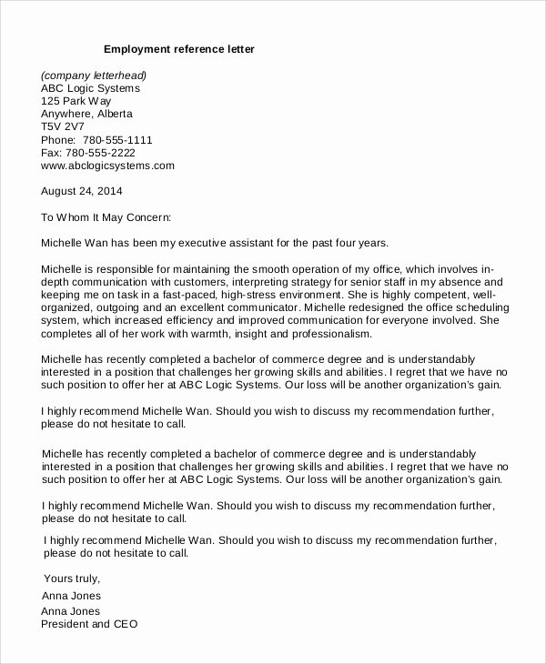 Glowing Letter Of Recommendation New 7 Reference Letter Examples