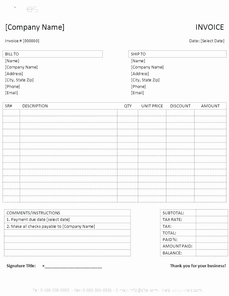 Google Doc Receipt Template Inspirational Upfront Payment Invoice Template Example Invoice form