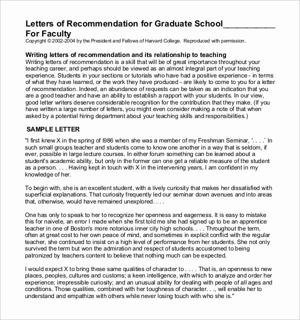 Grad School Letter Of Recommendation Lovely 30 Sample Letters Of Re Mendation for Scholarship Pdf