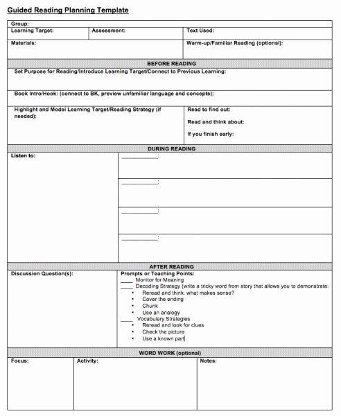 Guided Reading Lesson Plan Template Unique the 25 Best Guided Reading Template Ideas On Pinterest