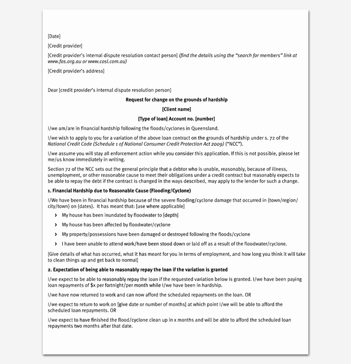 Hardship Letter Template for Loan Modification Request Elegant Hardship Letter Template 10 for Word Pdf format