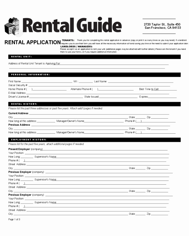 Hawaii Rental Agreement Fillable Luxury 2018 Rental Application form Fillable Printable Pdf