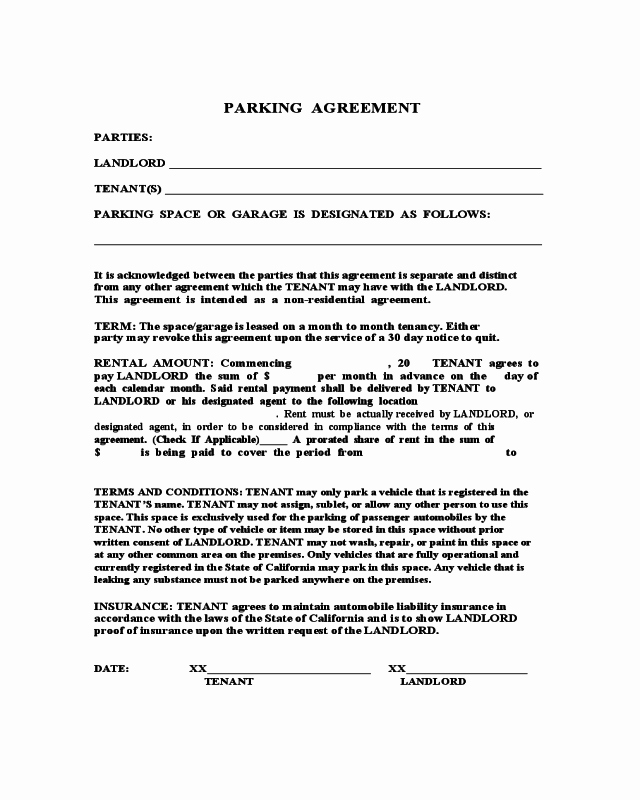 Hawaii Rental Agreement Fillable Unique Sample Parking Agreement Edit Fill Sign Line