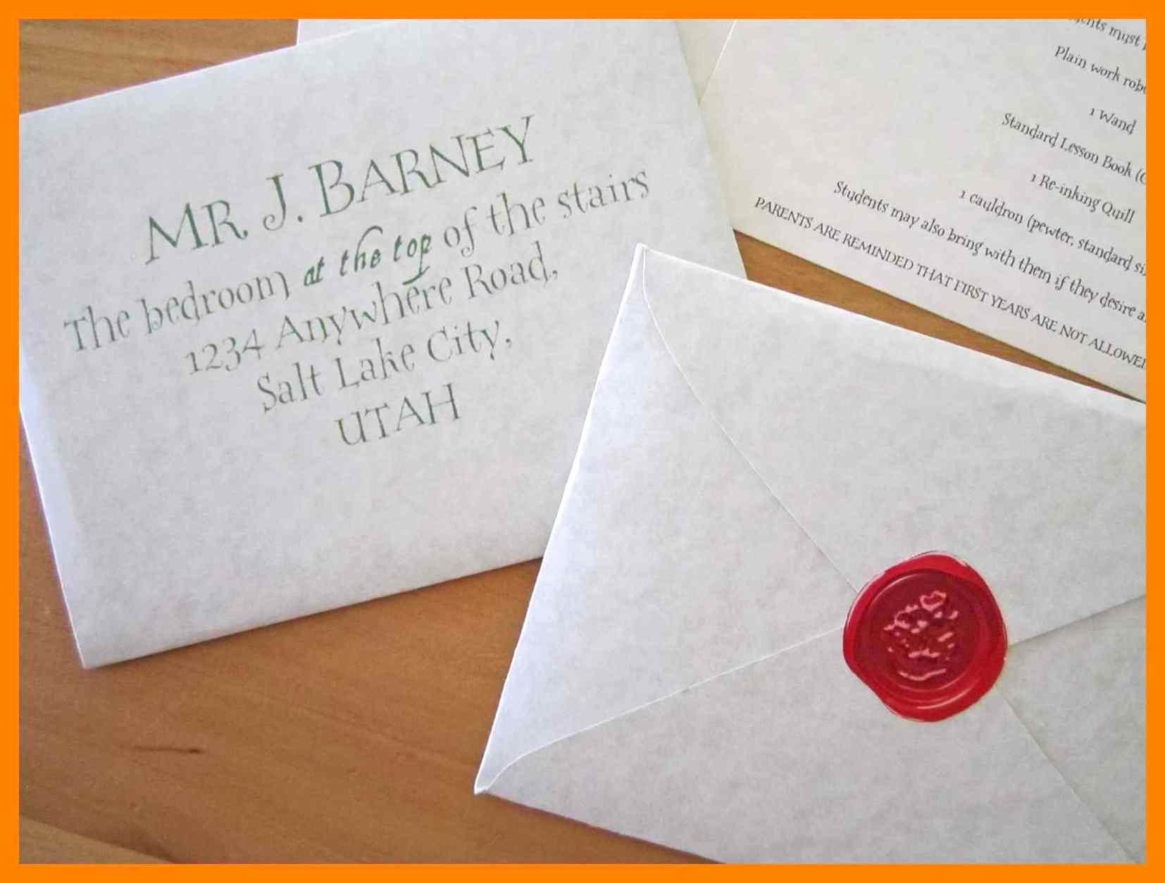 Hogwarts Envelope Printable New Hogwarts Letter Envelope Template Printable