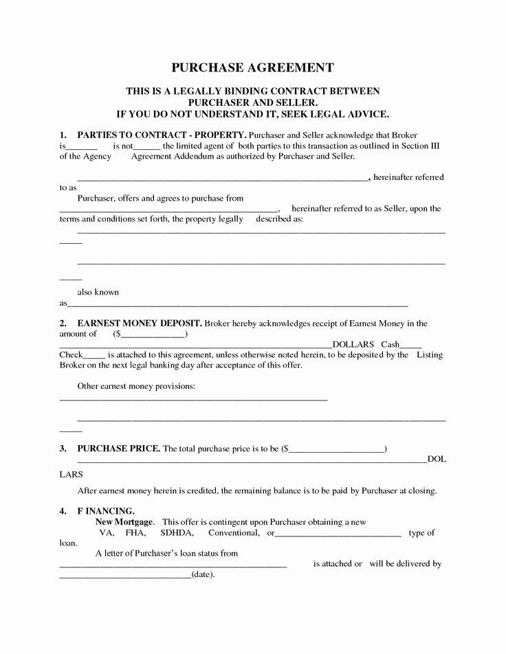 Home Buyout Agreement Beautiful Printable Home Purchase Agreement