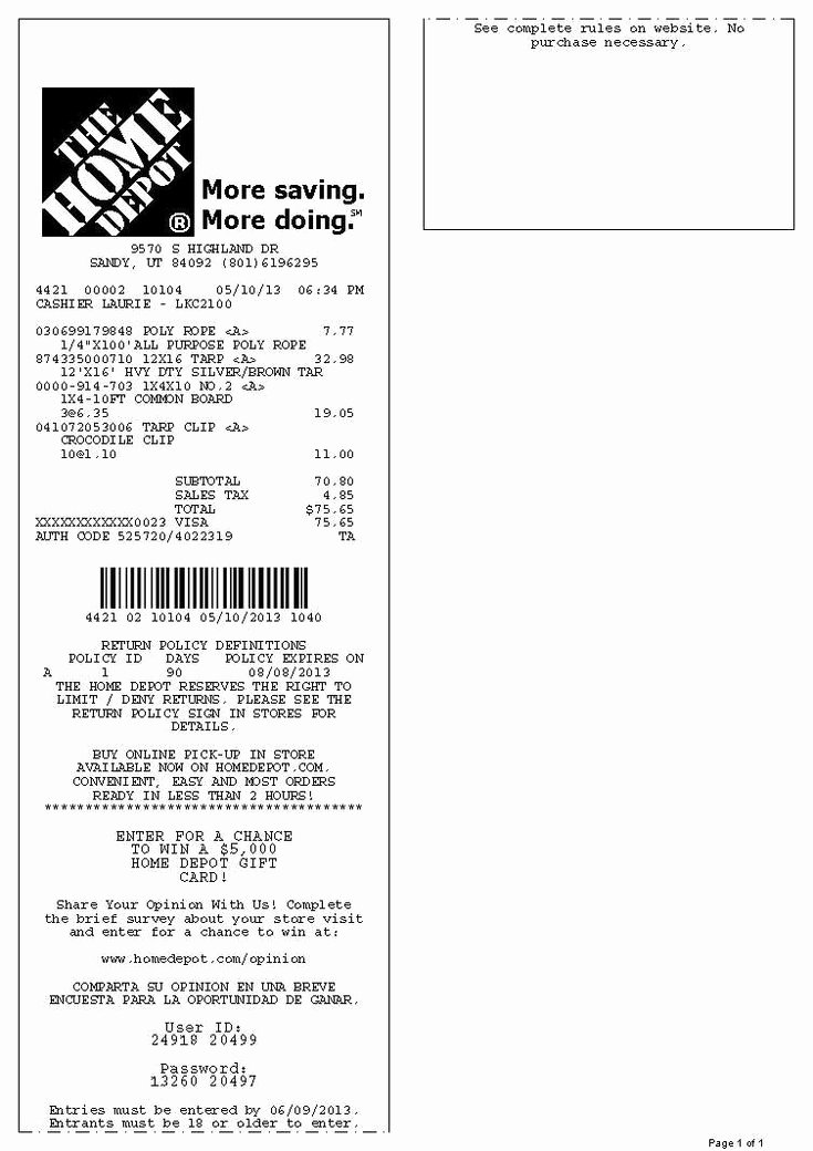 Home Depot Receipt Template Inspirational Home Depot Receipt Template Ery Novoselsky