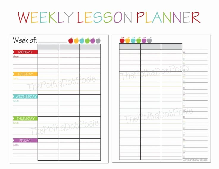 Homeschool Lesson Plan Template Excel Elegant the Polka Dot Posie New Teacher &amp; Homeschool Planners