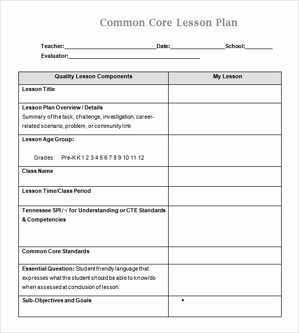 Homeschool Lesson Plan Template Excel Lovely Lesson Plan format Xls