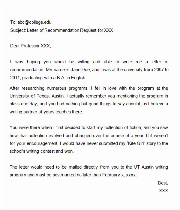 How to ask Recommendation Letter Luxury 44 Sample Letters Of Re Mendation for Graduate School