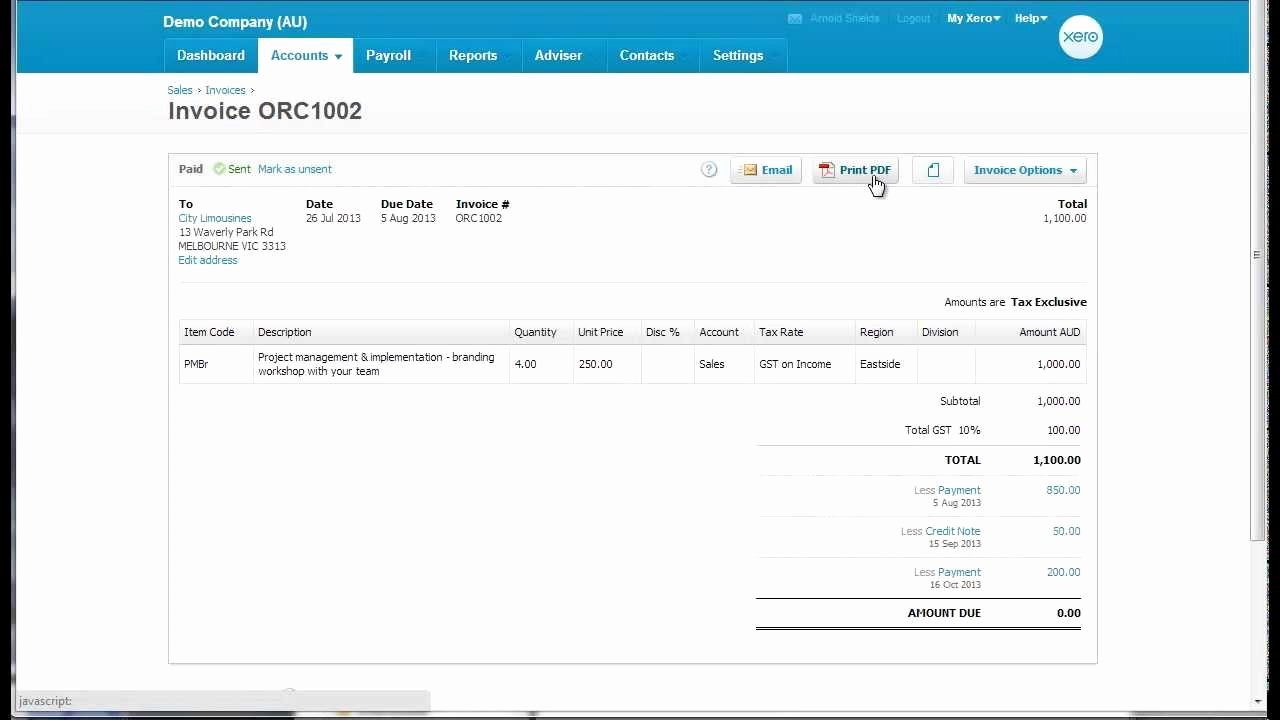 How to Print Receipt Awesome Xero How to Creating A Receipt for Paid Invoices