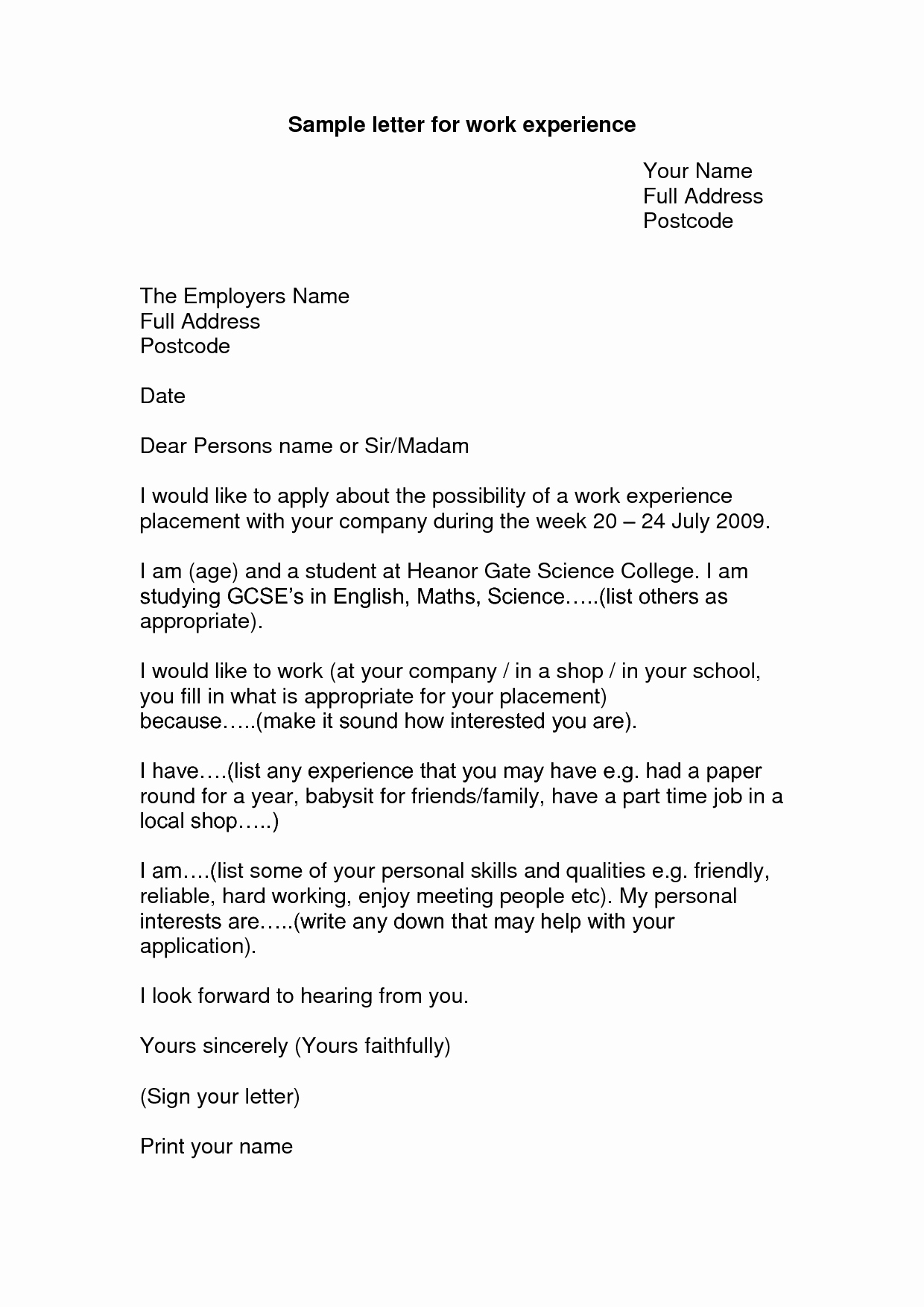 I140 Experience Letter format Best Of Work Experience Letter Example Google Search
