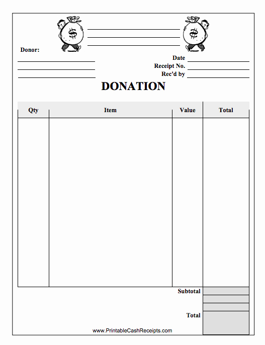 In Kind Donation Receipt Template Beautiful Free Printable Donation Receipt Template
