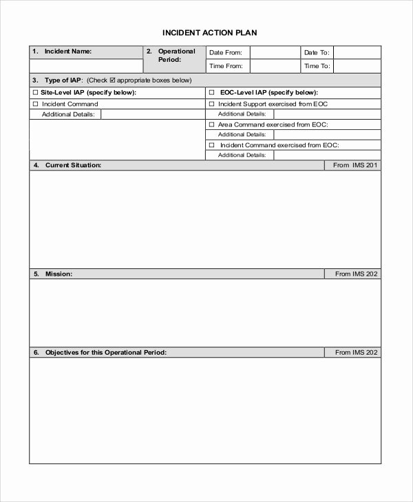 Incident Action Plan Template Awesome 10 Sample Incident Action Plans