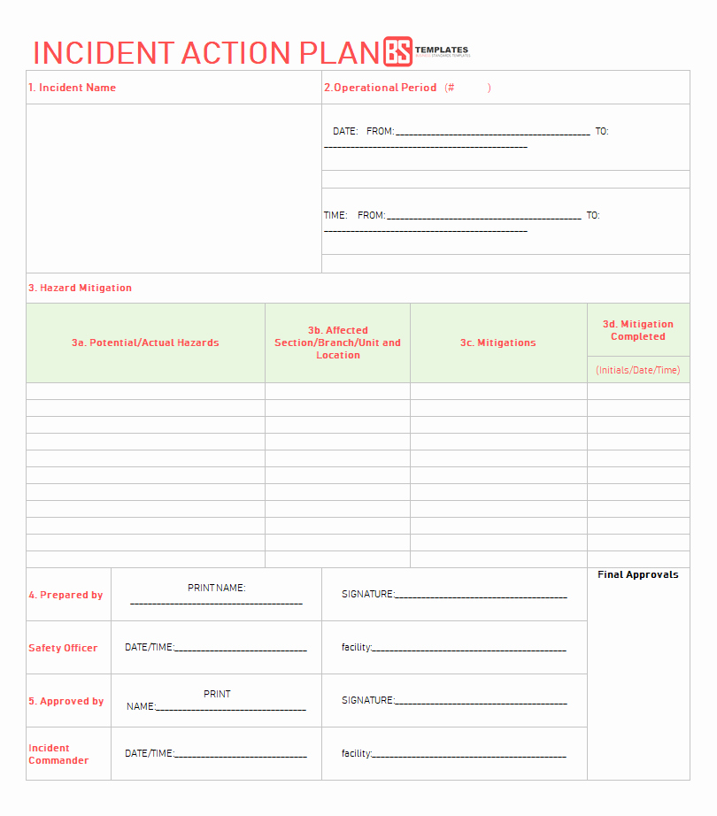 Incident Action Plan Template Beautiful Action Plan Templates – Free Templates [word