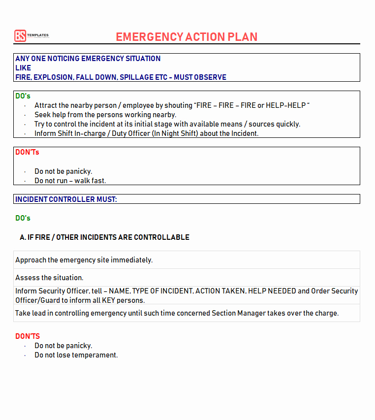 Incident Action Plan Template Luxury Action Plan Templates – Free Templates [word
