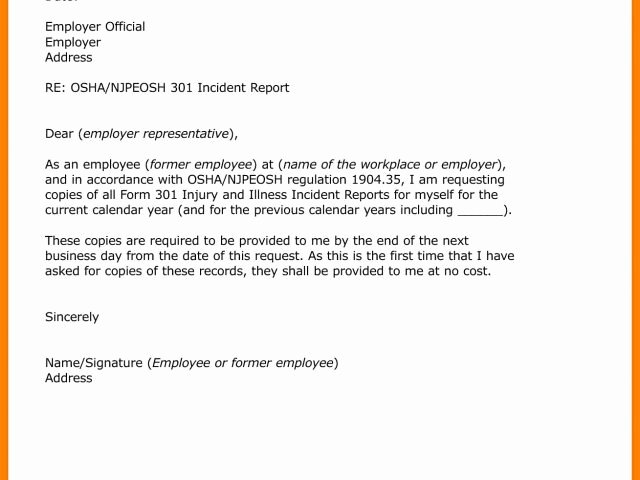example of incident report at workplace