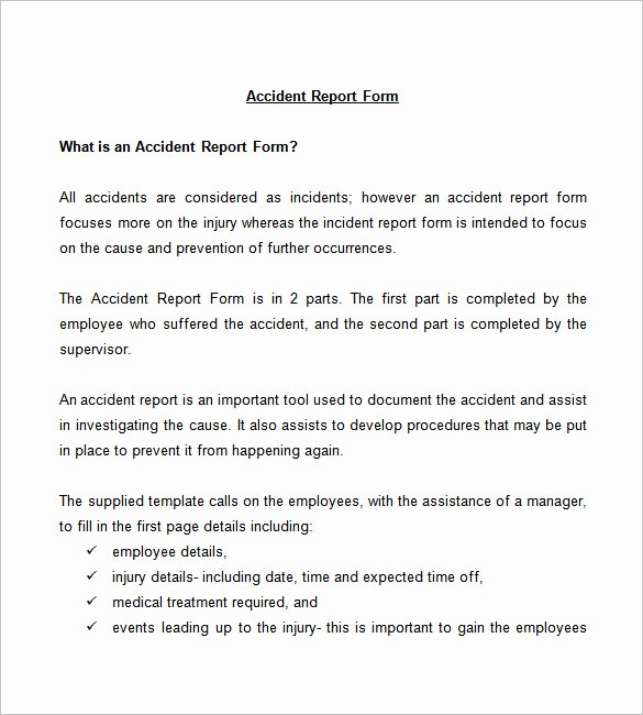 Incident Report format Letter Lovely Sample Employee Incident Report Letter