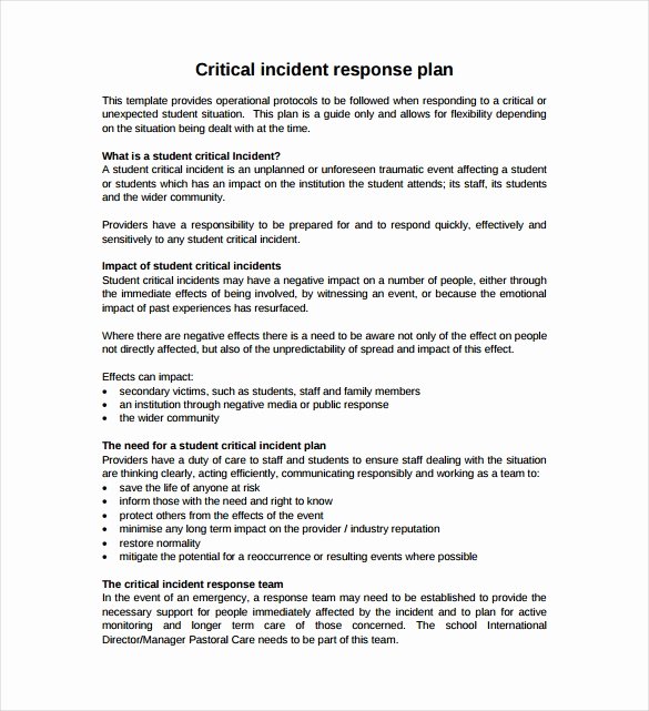 Incident Response Plan Template Best Of 11 Incident Response Plan Templates Pdf Word format