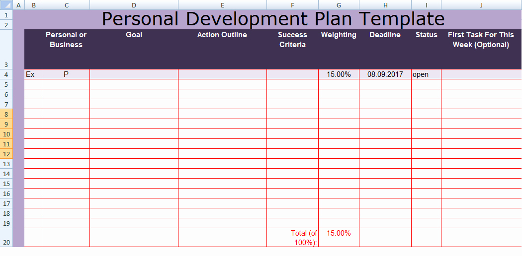 Individual Development Plan Template Luxury Get Personal Development Plan Template Excel