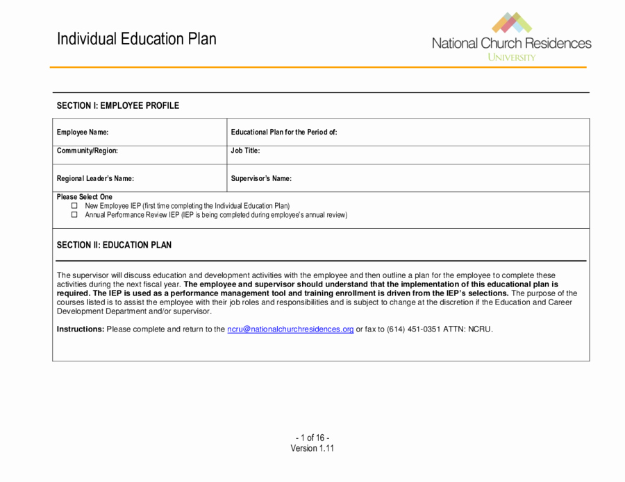 Individual Education Plan Template Fresh 2018 Individual Education Plan Fillable Printable Pdf