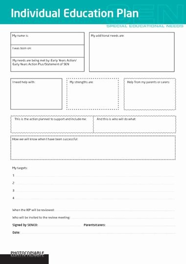 Individual Education Plan Template New Initials Student Centered Resources and Individual