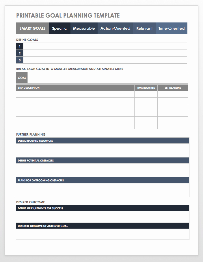 Individual Student Success Plan Template Lovely Printable Goal Planning Template Work