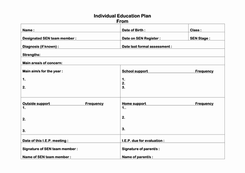 iep blank to use with sen students