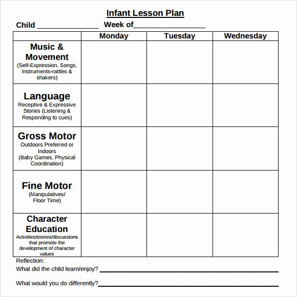 Infant Lesson Plan Template New Sample toddler Lesson Plan 8 Documents In Pdf Word