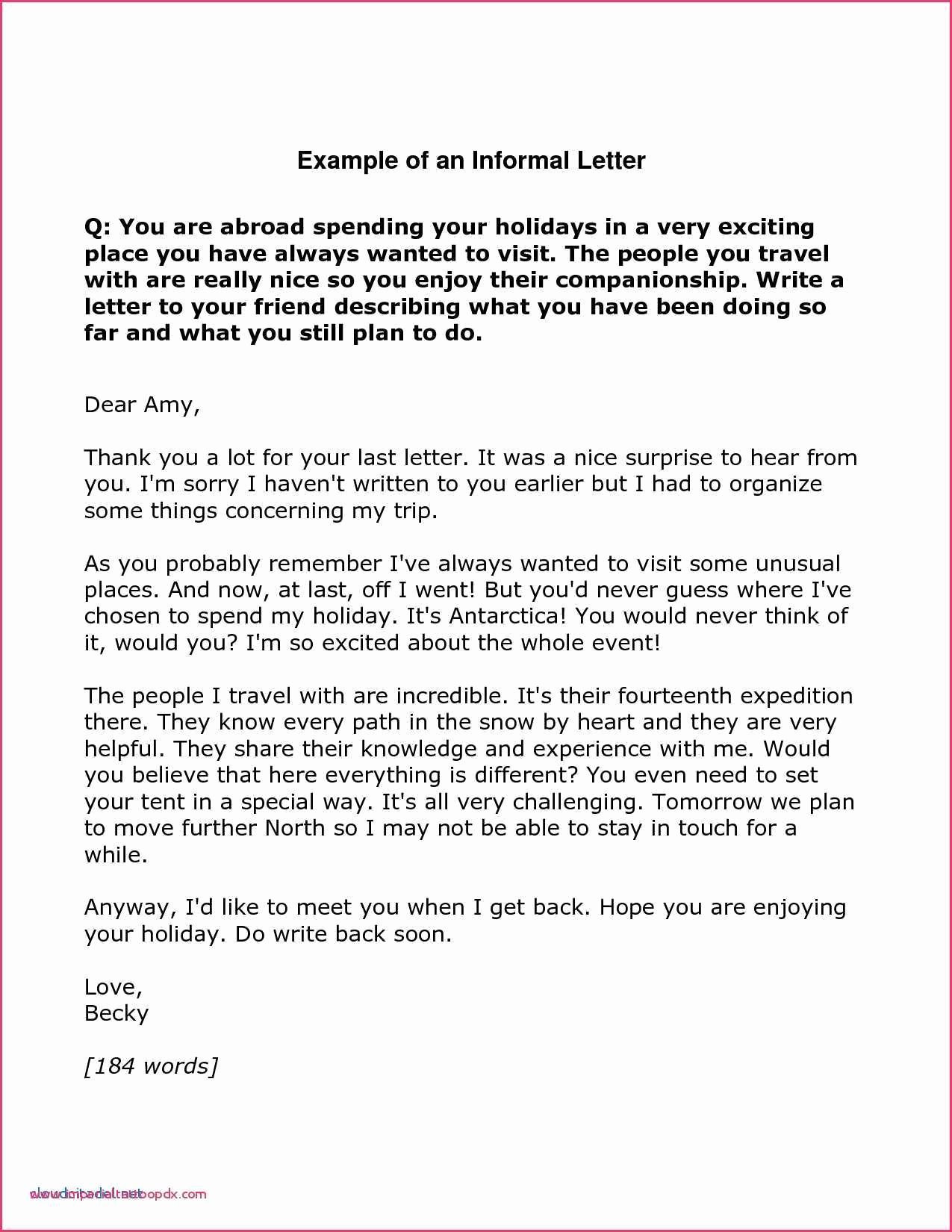 Informal Letter Writing format Fresh 12 Informal Business Letters