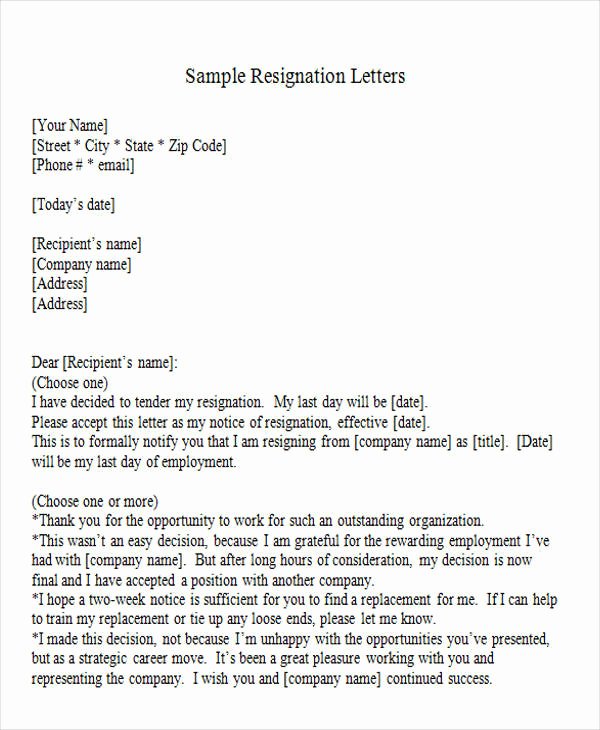 Informal Letter Writing format New Sample Informal Resignation Letter 4 Examples In Pdf Word