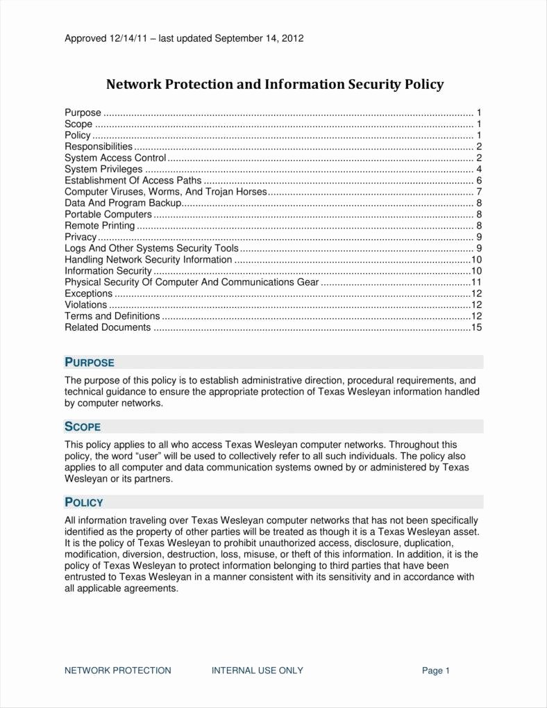 Information Security Plan Template New 9 It Policy Templates Free Pdf Doc format Download