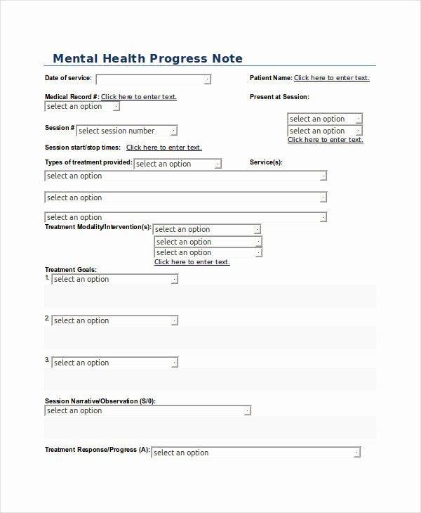 Inpatient Psychiatric Treatment Plan Template Lovely 19 Progress Note Examples &amp; Samples Pdf Doc