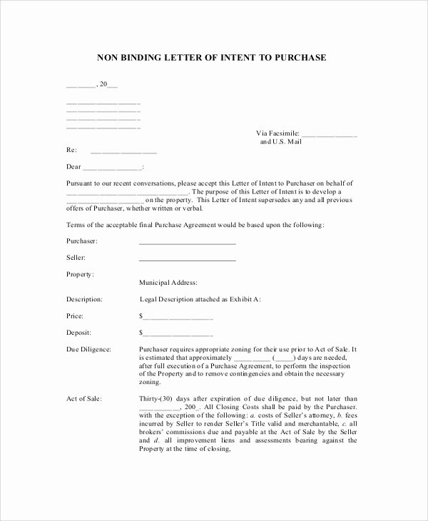 Intent to Purchase Business Agreement Inspirational Sample Letter Of Intent 47 Examples In Pdf Word