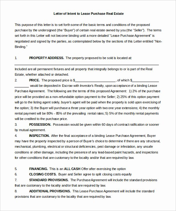 Intent to Purchase Business Agreement New 11 Real Estate Letter Of Intent Templates Pdf Doc