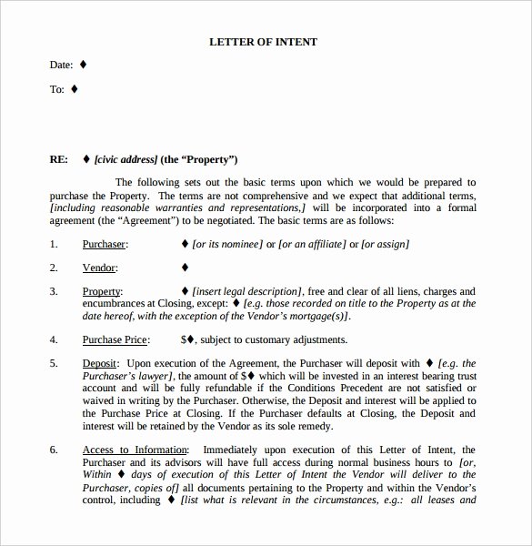 Intent to Purchase Business Agreement Unique 11 Real Estate Letter Of Intent Templates Pdf Doc