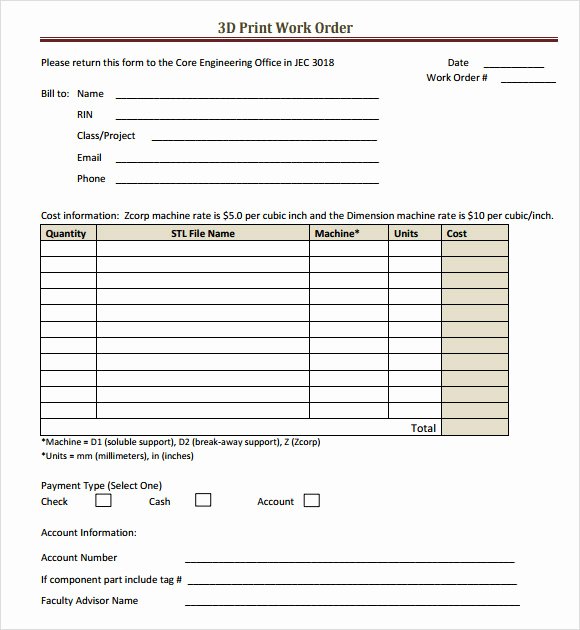 Interior Design Purchase order Template Best Of Work order Template 16 Download Free Documents In Pdf
