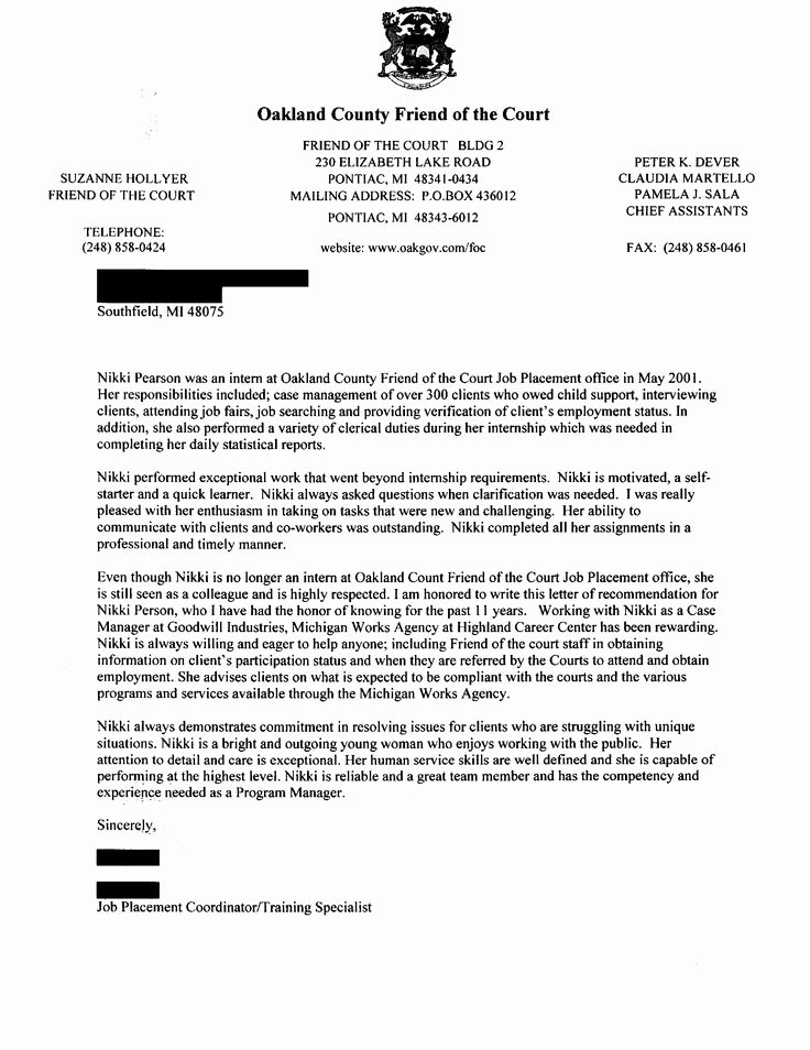 Internship Letter Of Recommendation Inspirational Letter Of Re Mendation From Intern Supervisor