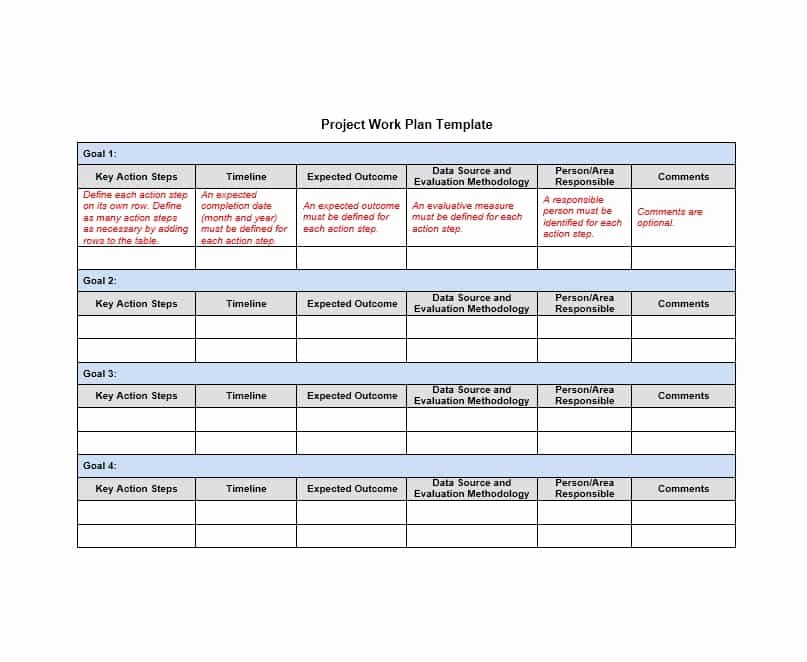 Internship Work Plan Template Fresh Work Plan 40 Great Templates &amp; Samples Excel Word