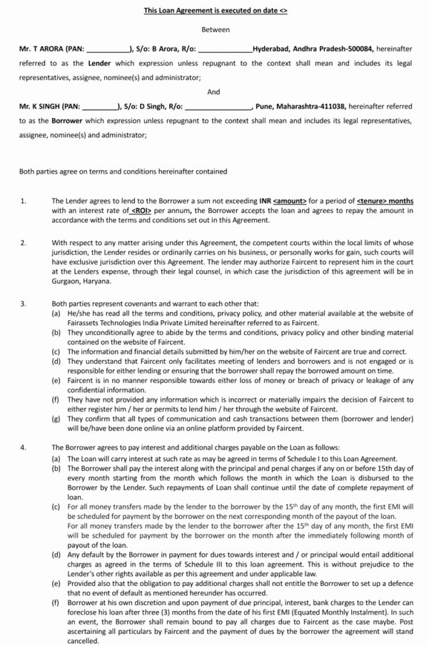 Intra Family Loan Agreement Template Elegant July 2017 Archive Loan Agreement forms Loan Agreement
