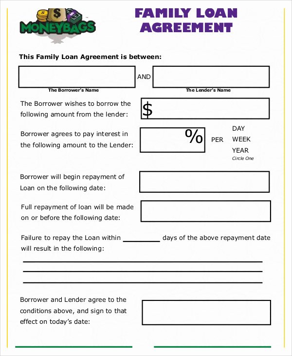 Intra Family Loan Agreement Template Inspirational Intra Family Loan Agreement Template Coteffo