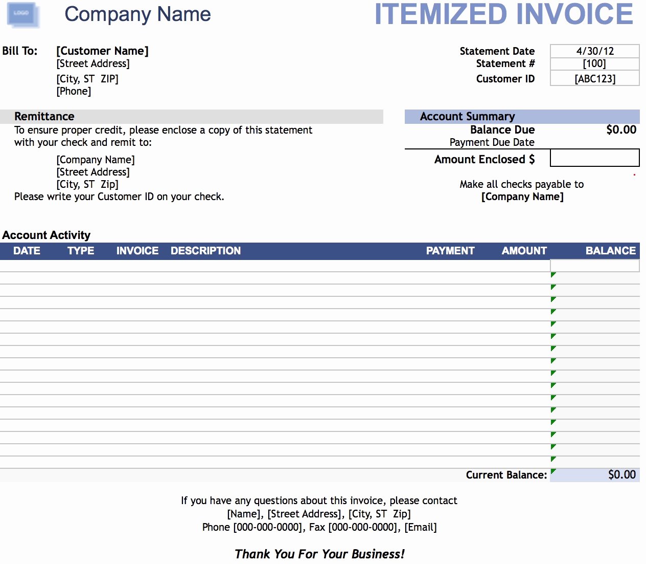 Is An Invoice A Receipt Lovely Itemized Invoice Template