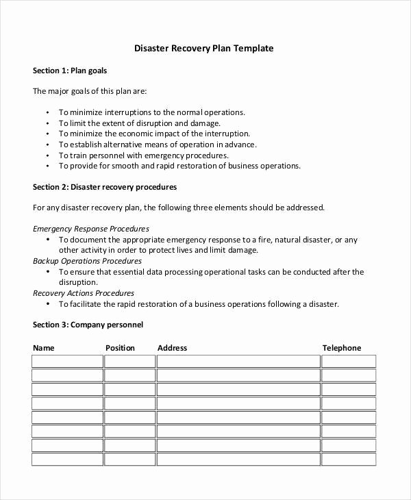 It Disaster Recovery Plan Template Elegant 5 Recovery Plan Examples &amp; Samples