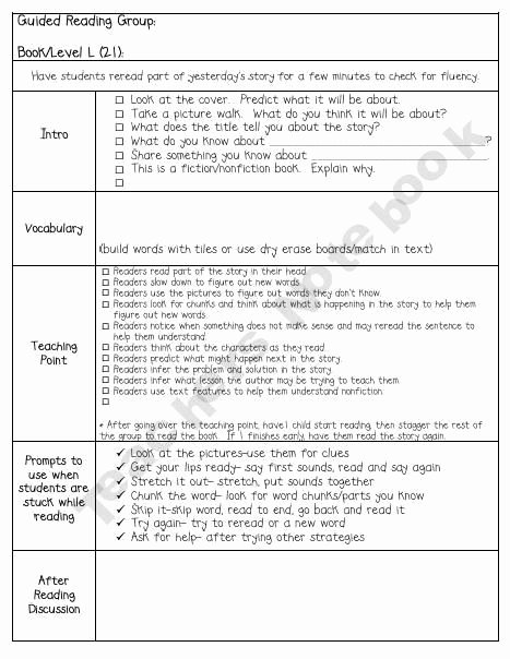 Jan Richardson Lesson Plan Template Lovely Guided Reading Lesson Plan Template