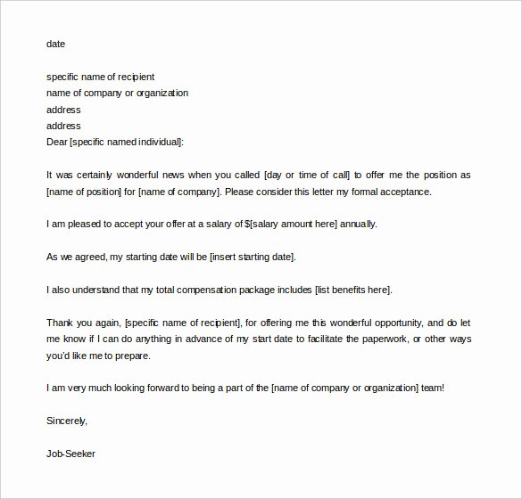 Job Acceptance Letter format Unique University Acceptance Letter Template