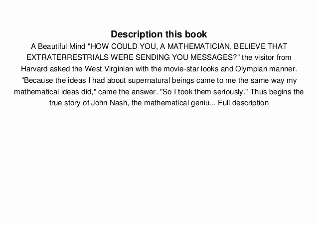 John Nash Recommendation Letter Elegant A Beautiful Mind Novel A Beautiful Mind 2019 02 07