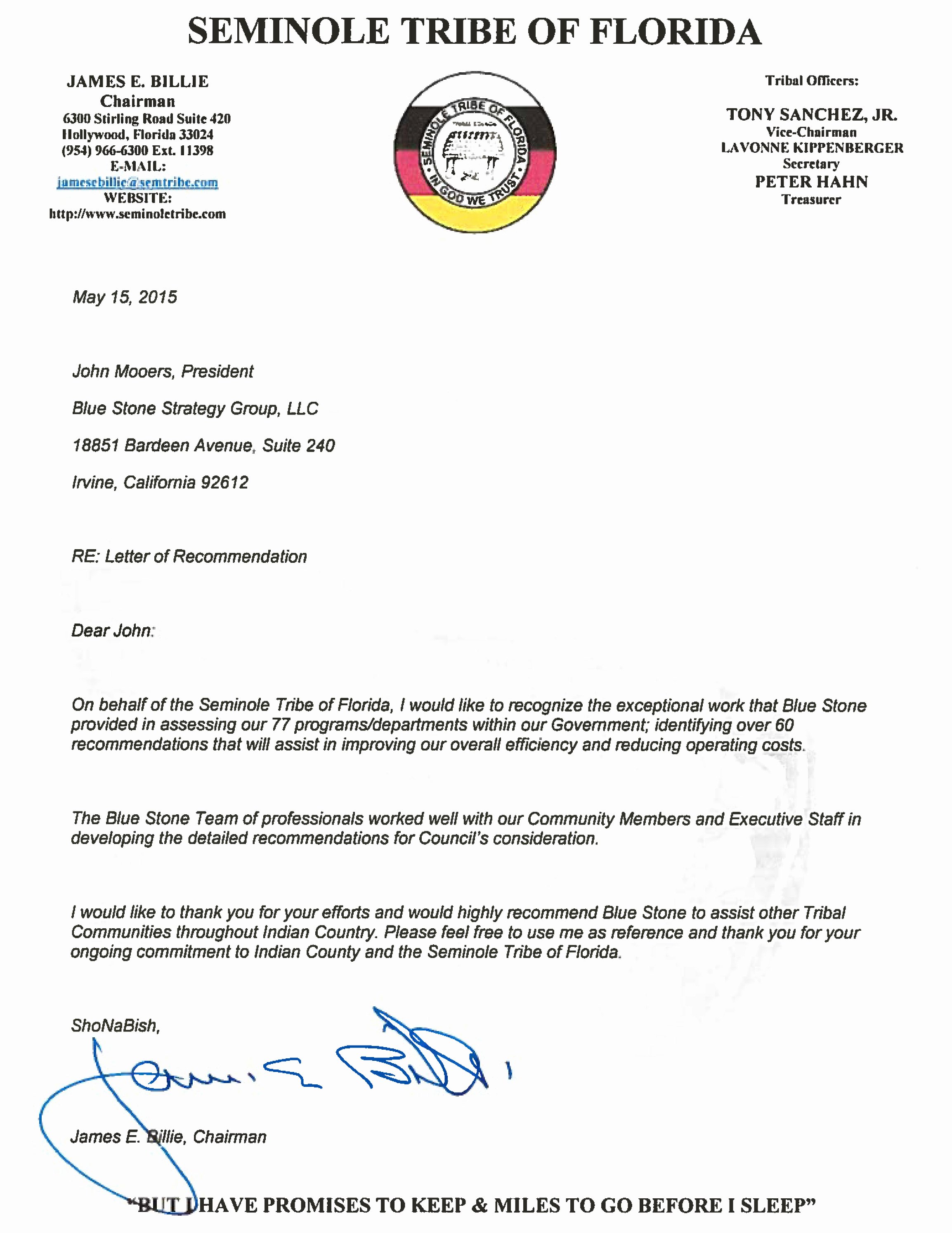 John Nash Recommendation Letter Fresh Bssg Seminole Letter Of Re Mendation 05 2015 Blue Stone