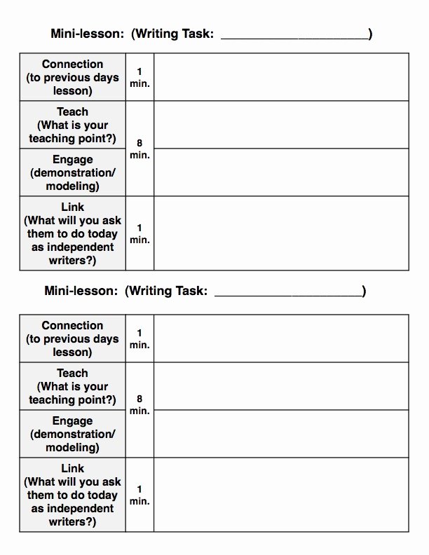 Lausd Lesson Plan Template Best Of Writer’s Workshop Model